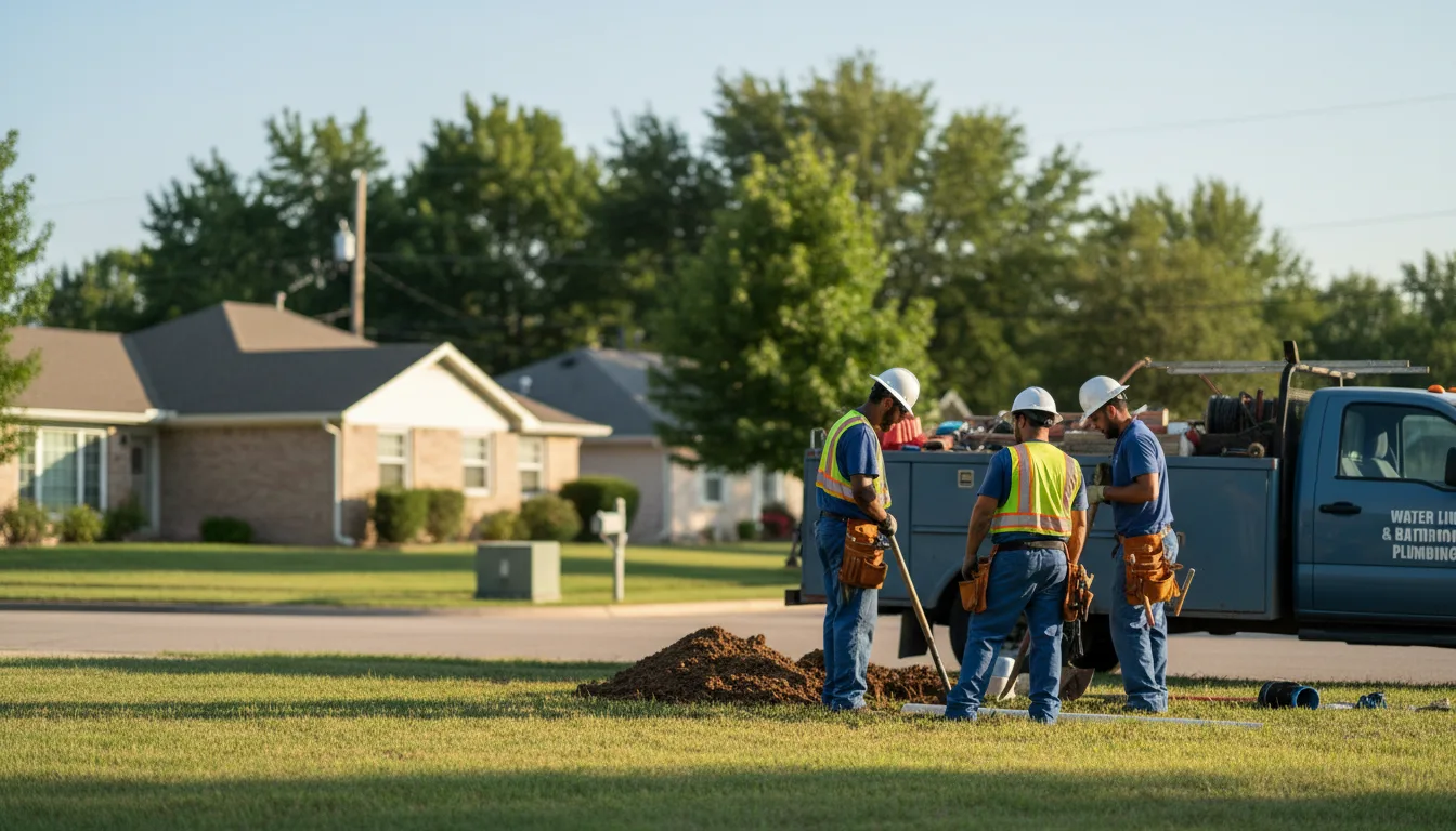 Residential water line and bathroom plumbing service in Beloit, KS
